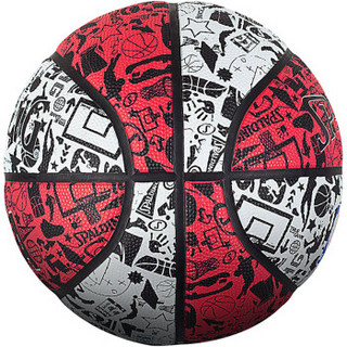SPALDING 斯伯丁 涂鸦系列 NBA涂鸦系列 橡胶室外篮球     83-574Y (黑红、7号)