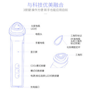 Lisse 丽闪美容仪多功能RF射频仪脸部提拉紧致导入补水清洁 送化妆棉 (黑色)