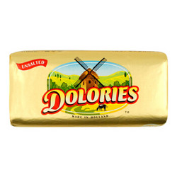 德洛丽丝Dolories 发酵型动脂黄油卷 淡味 250g 荷兰进口 早餐 蛋糕 烘培原料 *5件