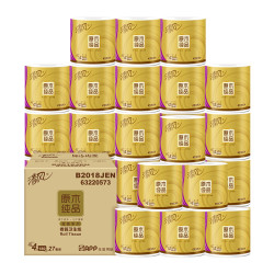 清风 原木纯品金装 卷纸 4层180克*27卷 *3件