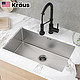 Kraus CKHU100-28 304不锈钢厨房水槽+下水管+滤水网片
