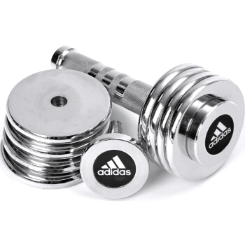 adidas 阿迪达斯 哑铃 高光电镀 1-5KG可调重量 官方旗舰店 男女通用 1-5公斤  ADWT-10026