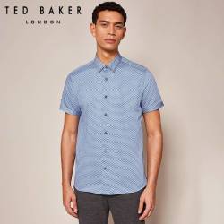 TED BAKER 男士休闲几何印花短袖衬衫