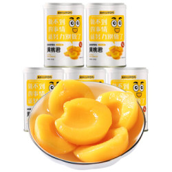 半日闲 黄桃罐头砀山方便零食糖水 新鲜水果罐头425g*5罐