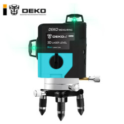 DEKO 双锂电3D12线德国LD蓝光水平仪绿光激光贴墙仪高精度强光水平尺红外线投线仪平水仪标线打线 12线蓝光