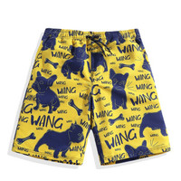 速浪 速浪宽松沙滩裤休闲潮流卡通狗印花短裤海边温泉度假可下水速干泳裤男 超级小法斗 L S19SP063ML01 (超级小法斗、L、聚酯纤维、分体)