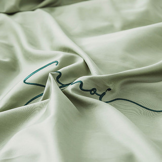 J.H.Longess 布之美 贡缎长绒棉床单被套四件套 (浅蓝灰、1.5m/1.8m)