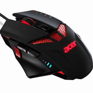 acer 宏碁 暗影骑士 Mouse 游戏鼠标 (黑色、有线、127*78*39、3001-8000dpi)