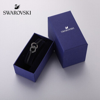 SWAROVSKI 施华洛世奇 新品 ALTO黑碳纹理双环造型简洁休闲时尚男 手链 男友礼物 黑色 5427137