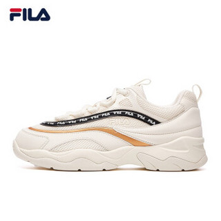 FILA 斐乐官方 RAY 老爹鞋女子跑鞋 2019夏季新品ins同款时尚复古跑步鞋 微白-SW 38