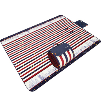 YODO 悠度 悠度（YODO） 户外野餐垫防潮垫 野炊草坪垫 沙滩爬行垫 帐篷垫子2米大号防水加宽加厚 200*200-红蓝条纹（涤纶棉） YD954154