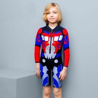BALNEAIRE 范德安 儿童泳衣 男童连体长袖游泳衣 儿童沙滩防晒度假泳装 蓝红变形金刚 7-8(适合1.2-1.3m) 260031 (蓝红变形金刚、 7-8(适合1.2-1.3m) 、锦纶、连体)