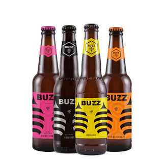 BUZZ 蜂狂 精酿-桂花龙眼蜜橙香车厘子啤酒组合 8瓶*330ml
