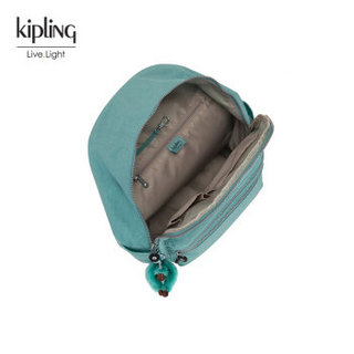 Kipling女款大容量帆布轻便双肩背时尚简约休闲双肩包|BOUREE 深绿松石色