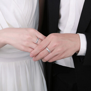 37°2 Pt950铂金戒指女白金戒指情侣对戒 求婚订婚活口戒指/婚戒 永远的爱  男女对戒约8.2-8.4g   ZDSP2JZ103