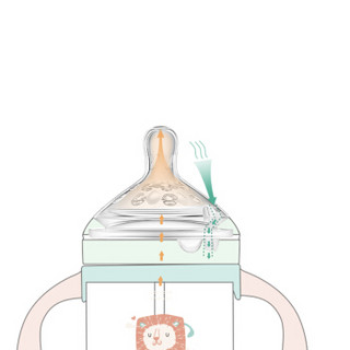 BabyCare 宝宝奶瓶宽口径带吸管手柄耐摔 300ml淡藻绿     1730 (300-320mL、 PPSU、宽口径)