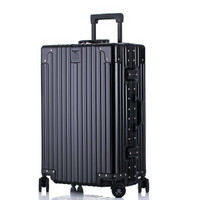 奢选 SHEXUAN 全铝镁合金拉杆箱29英寸男女大容量商务旅行箱铝框静音飞机轮行李箱 7028尊贵黑