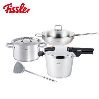 Fissler 菲仕乐 TZ00001024 原装进口压力锅高压锅橙点6升 不锈钢色