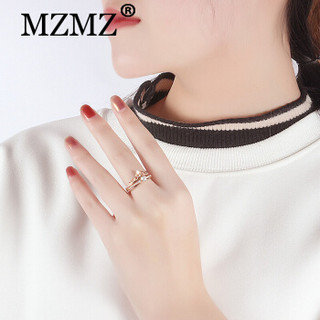 MZMZ 轻奢品牌戒指女镀铂金皇冠二合一可拆分镀玫瑰金指情侣紧箍咒 皇冠款-玫瑰金色    MZ90150