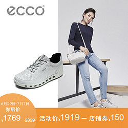 ECCO爱步时尚牛皮平底女鞋系带防水透气运动鞋 透氧2.0系列842513