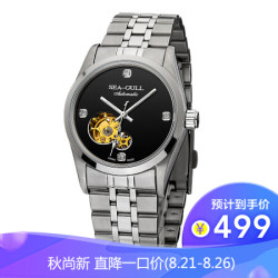 海鸥(SeaGull)手表 锋芒系列镂空时尚镶钻自动机械表钢带男表M149SK