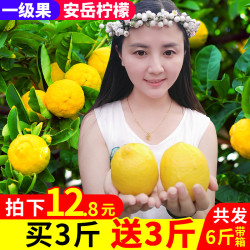 正宗四川安岳黄柠檬带箱6斤新鲜水果现摘一级皮薄多汁香水柃檬