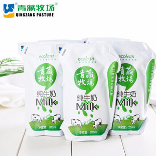 QINGZANGMUCHANG 青藏牧场 脱脂纯牛奶 200ml*12袋