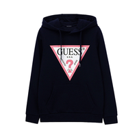GUESS 经典白底倒三角LOGO连帽卫衣