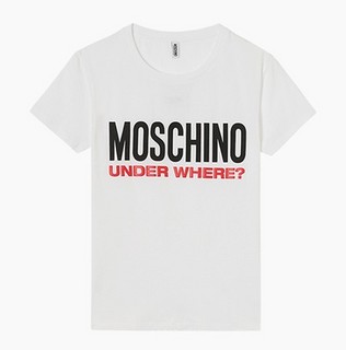 MOSCHINO 莫斯奇诺 女士Under where印花短袖T恤