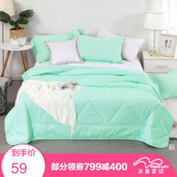 水星家纺出品 百丽丝纤维夏凉被薄被子空调被夏被 四季春秋冬被子母被二合一被 单双人学生宿舍床褥 旭日暖阳柔绒夏被2代 200x230