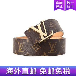 LOUIS VUITTON 路易威登 男士腰带商务休闲时尚经典印花 奢侈品 父亲节礼物 礼盒装 金扣咖色  M9608 经典 90