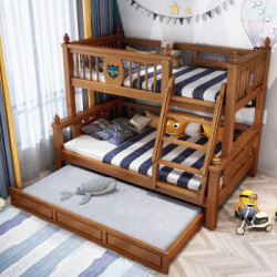 儿童床上下床双层床成人上下铺高低床全实木儿童床男孩女孩公主床小孩