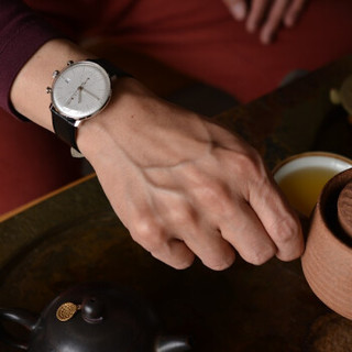 JUNGHANS max bill系列 027/4600.00 男士自动机械手表 40mm 白色 黑色 牛皮