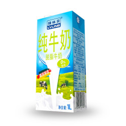 德国原装进口 绿林贝 LVLINB 进口脱脂纯牛奶1L*12 整箱 脱脂早餐奶家庭装