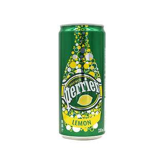 perrier 巴黎水 充气天然矿泉水 柠檬味 330ml*24听