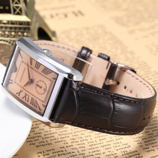 GIORGIO ARMANI 乔治·阿玛尼 MARCO系列 AR1605 男士石英手表 32mm 棕色 棕色 皮质