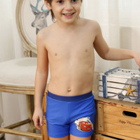 Disney 迪士尼 汽车总动员系列 男童泳裤 蓝色 130 SCK10018B (蓝色、130 、涤纶、分体)