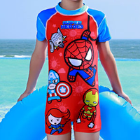 Disney 迪士尼 儿童泳衣 漫威复仇者联盟系列 男童连体冲浪服 大红色 120 S19W2F0148A (大红色 、120 、聚酯纤维、连体)