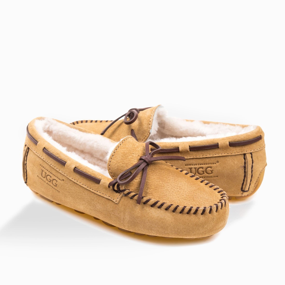 ozwearugg女士羊皮毛一体防水豆豆鞋