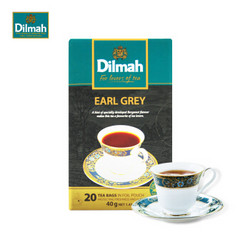 迪尔玛 Dilmah 伯爵红茶茶叶 袋泡茶包 办公室下午茶 （调味茶）40g（2g*20包） *8件