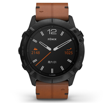 garmin 佳明 fenix6x pro 户外运动智能手表 (蓝宝石dlc,棕色,皮质)