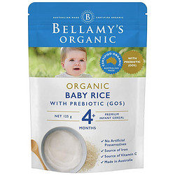 BELLAMY'S 贝拉米 婴儿有机米糊 125克/袋 4个月以上婴幼儿