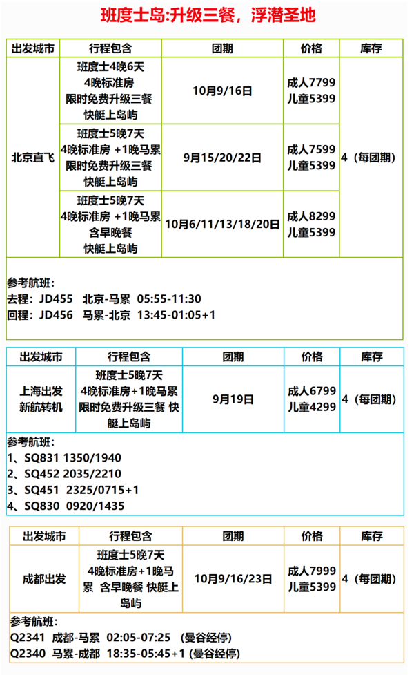 上海/北京/成都-马尔代夫班都士/多级别岛6-7天自由行