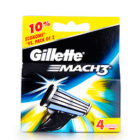 吉列（GILLETTE）锋速3男士剃须刀片 4片装