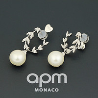 APM Monaco AE10973XPL 花瓣珍珠耳环气质925银耳饰