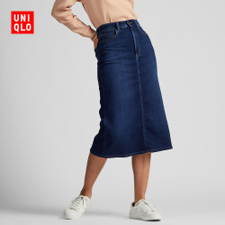 优衣库 女装 牛仔中裙(水洗产品) 420366 优衣库UNIQLO