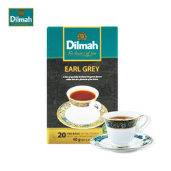 迪尔玛 Dilmah 伯爵红茶茶叶 袋泡茶包 办公室下午茶 40g（2g*20包） *8件