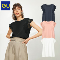 GU 极优 317009 女士蕾丝T恤