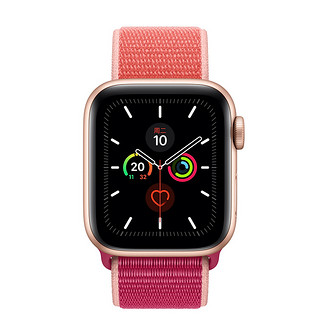 Apple 苹果 Watch Series 5 GPS+蜂窝款 智能手表 40mm 金色铝金属表壳 石榴色回环式运动表带 (GPS)