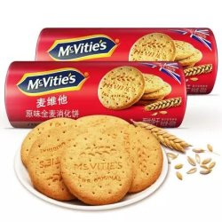 英国进口 麦维他原味全麦粗粮酥性消化饼干 量贩装 早餐零食800g *6件